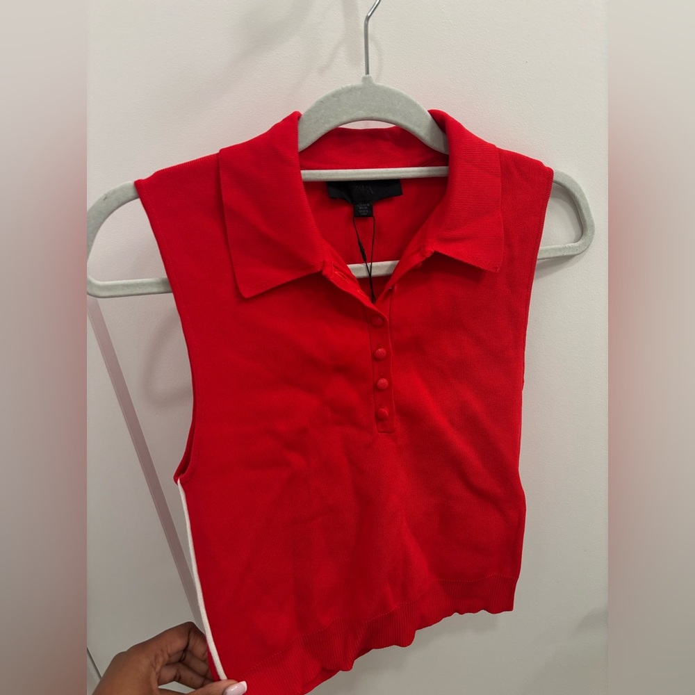 Zara Side Stripe Knit Top
